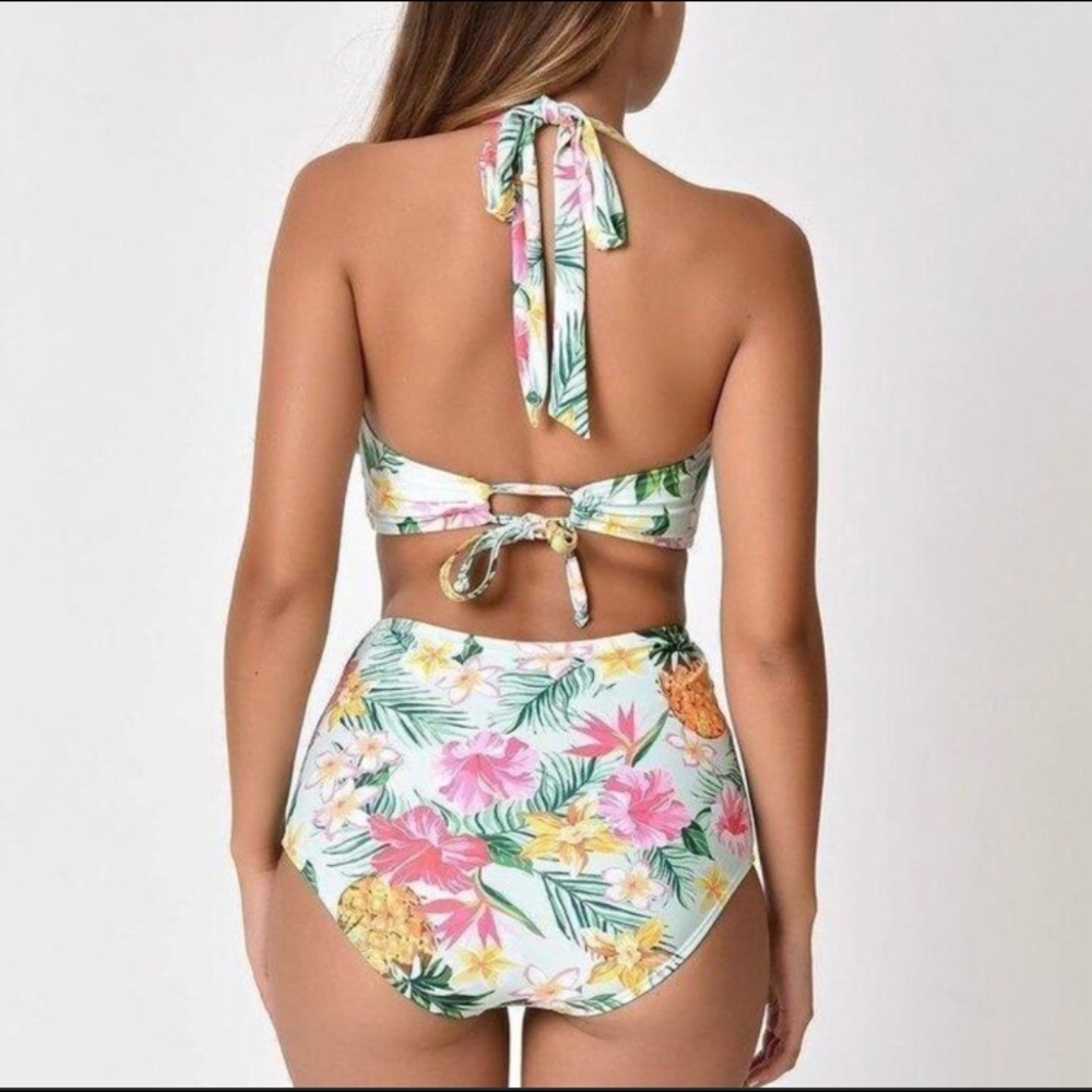Tropical Halter Swim Top and Bottom - Picture 3 of 4